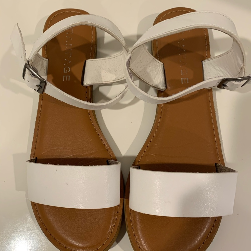 white sandals